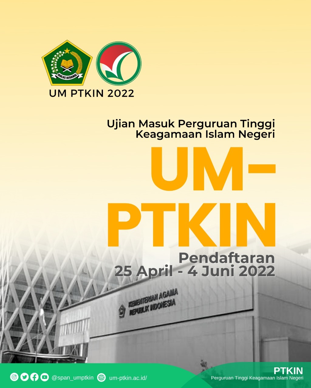 Gambar Pendaftaran UM-PTKIN 2022 Mulai Dibuka Hari Ini, Ini Syarat dan Cara Daftarnya