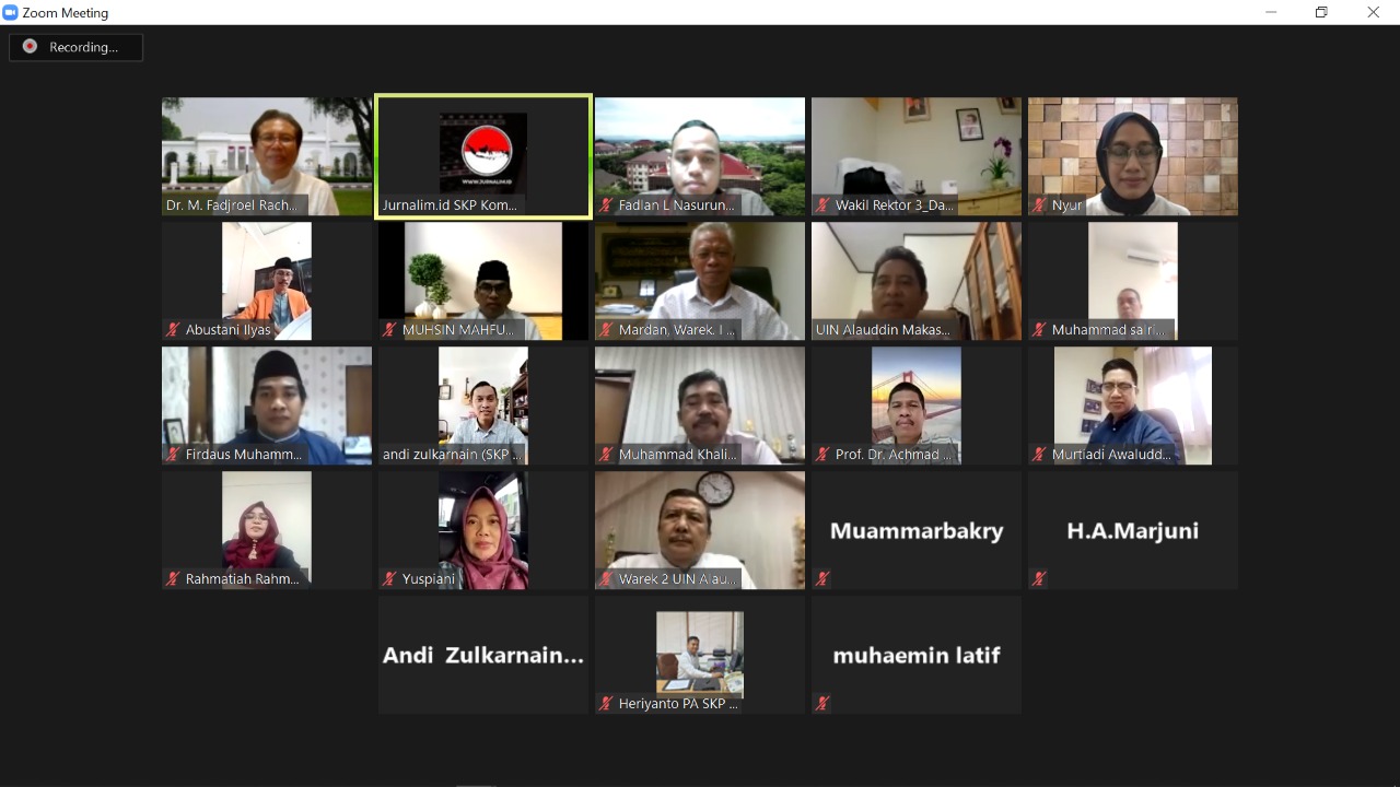 Gambar Pimpinan UIN Alauddin dan Juru Bicara Presiden Jokowi Gelar Silaturahim Virtual