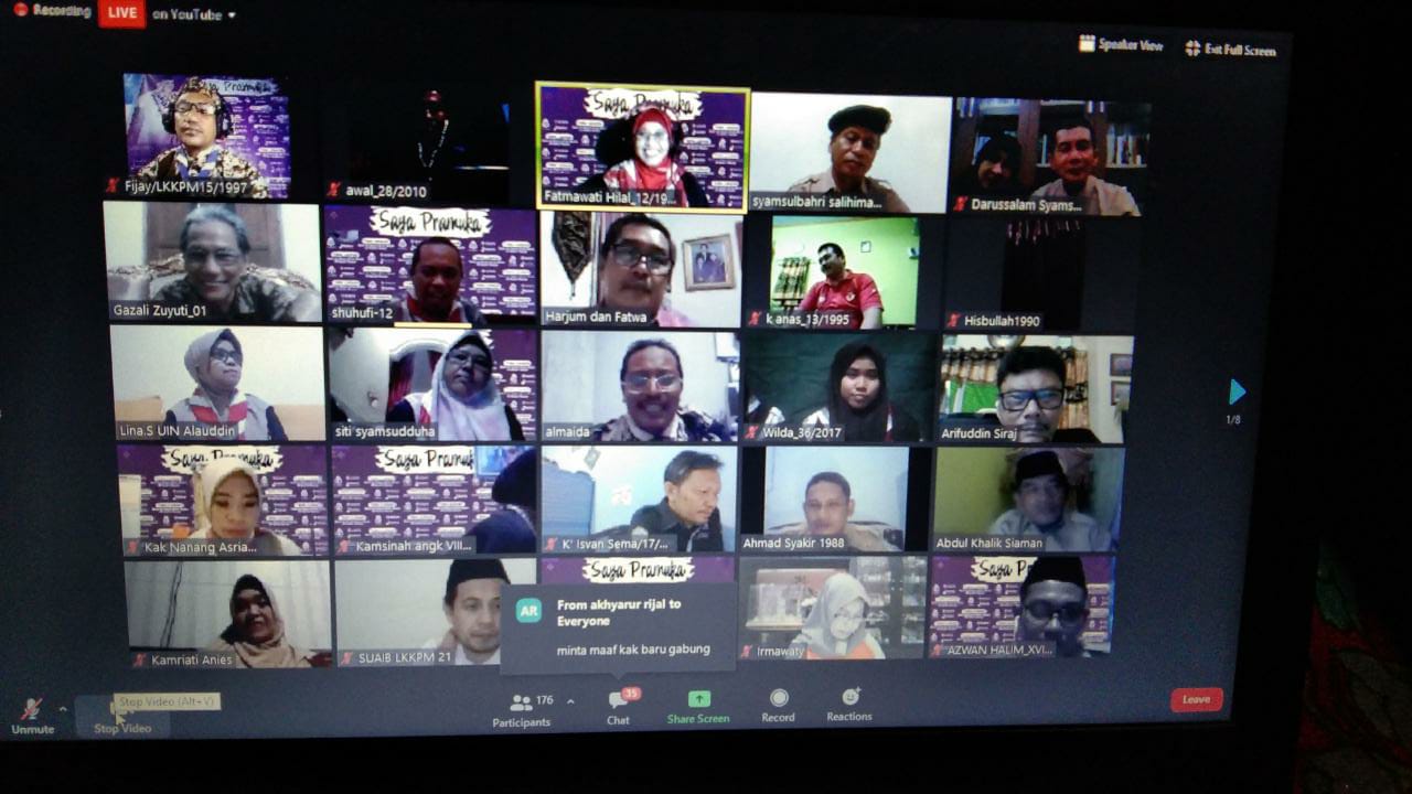 Gambar Pramuka UIN Alauddin Makassar sukses menggelar Temu Kangen Virtual