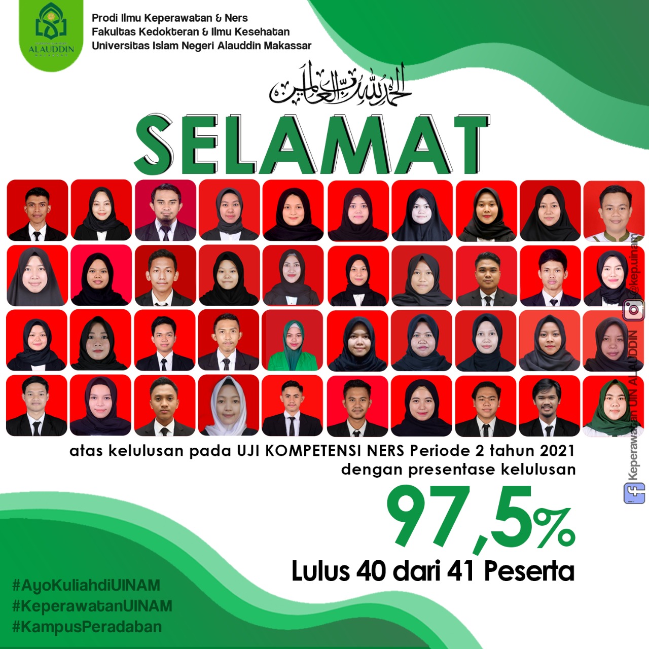 Gambar Prodi Ners FKIK UIN Alauddin Raih Presentase Kelulusan UKOM 97,5 Persen