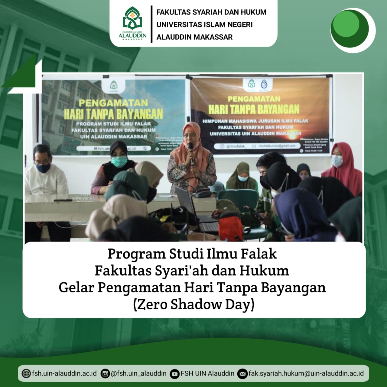 Gambar Program Studi Ilmu Falak Gelar Pengamatan Hari Tanpa Bayangan (Zero Shadow Day)