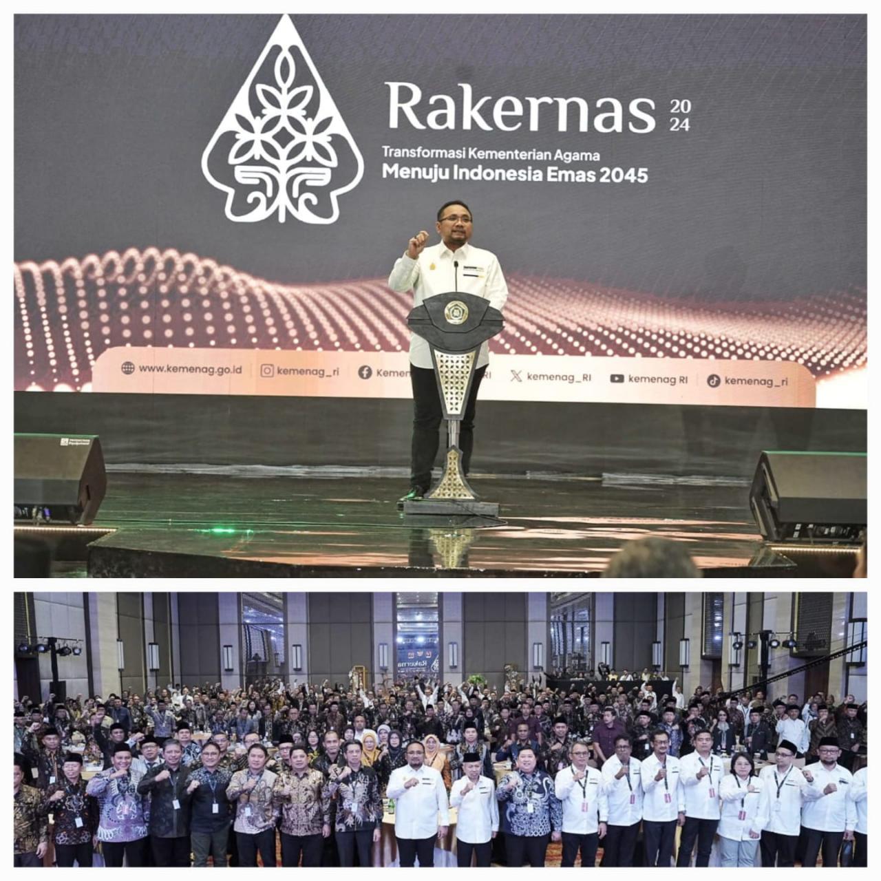 Gambar Rakernas 2024, Menag Minta Perkuat Pelibatan Umat dalam Program Keagamaan