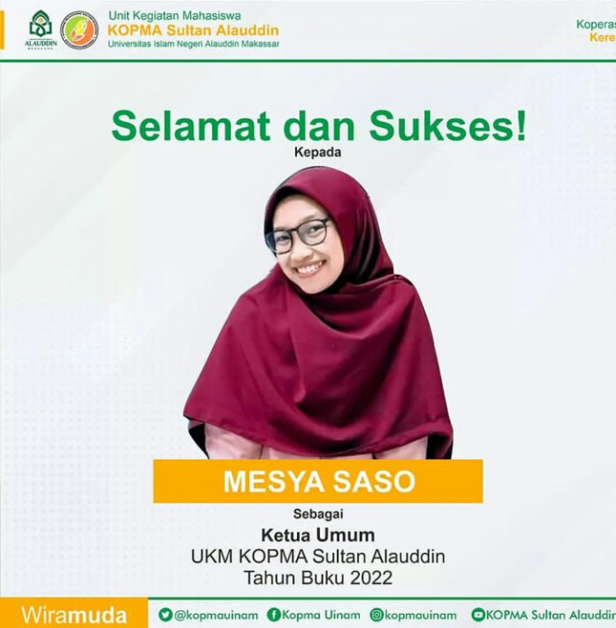 Gambar RAT UKM Kopma UIN Alauddin Tunjuk Mesya Saso Ketua Umum Periode 2022