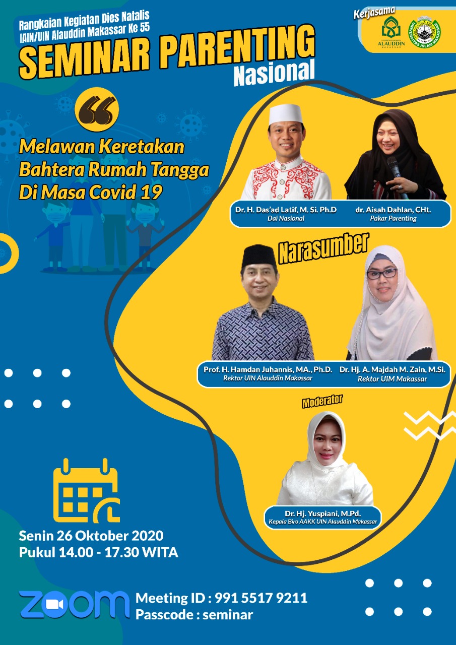 Gambar Sambut Dies Natalis ke 55, UIN Alauddin Kerjasama UIM Gelar Seminar Parenting Nasional