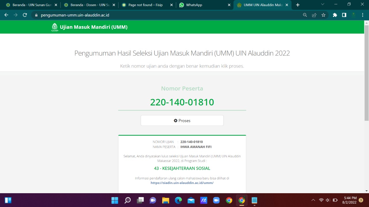 Gambar Selamat! 2.516 Dinyatakan Lulus UMM UIN Alauddin Makassar