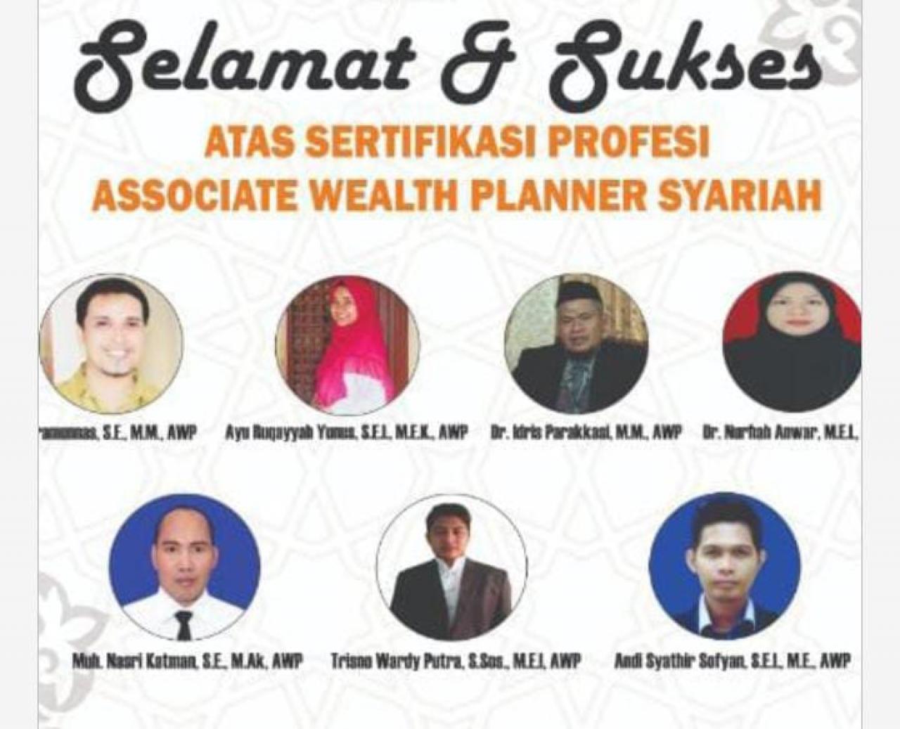 Gambar Sembilan Dosen Prodi Ekonomi Islam Tersertifikasi Profesi Associate Wealth Planner Syariah