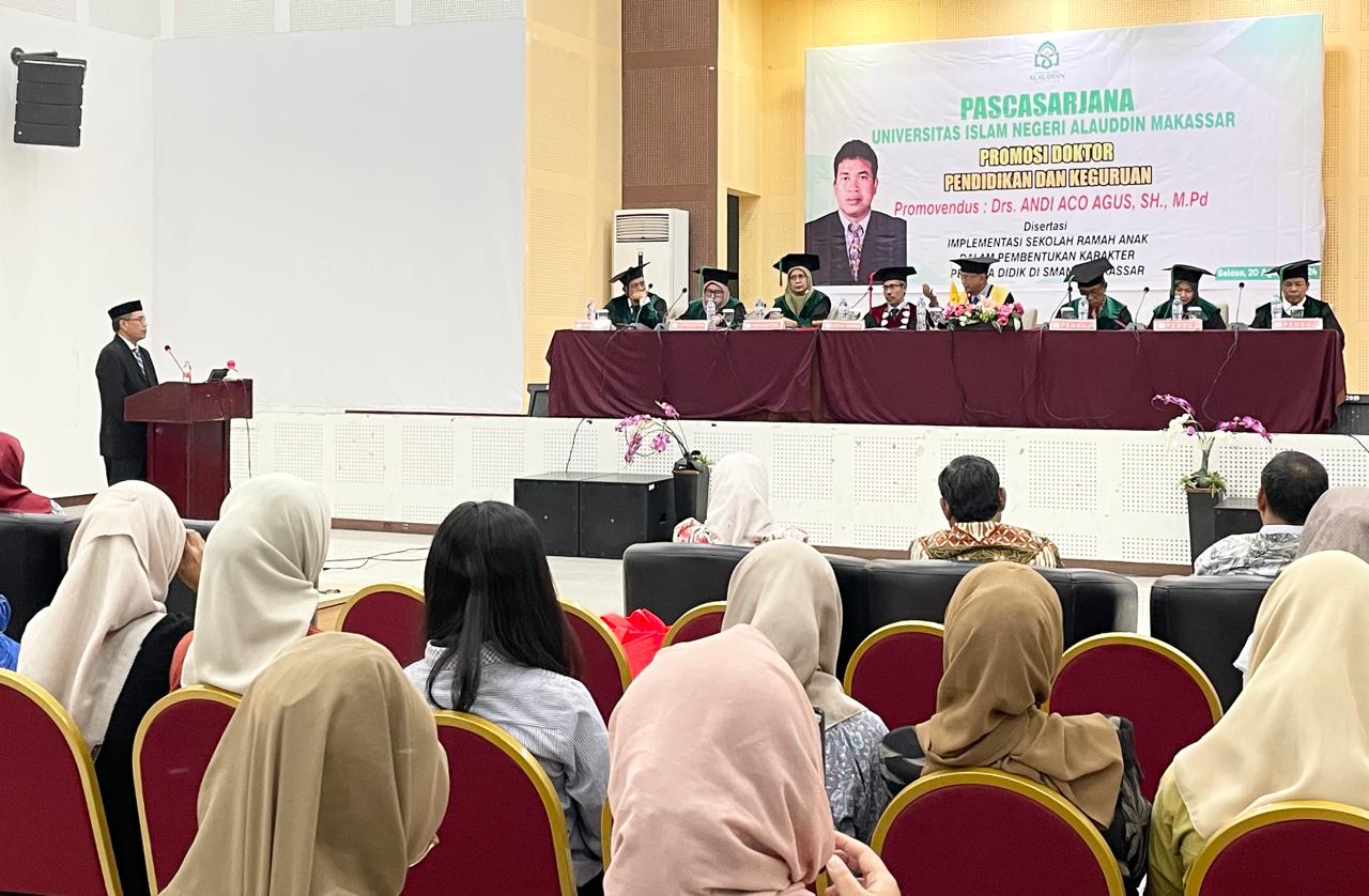 Gambar Sidang Promosi Doktor Andi Aco Agus Kaji Implementasi Sekolah Ramah Anak