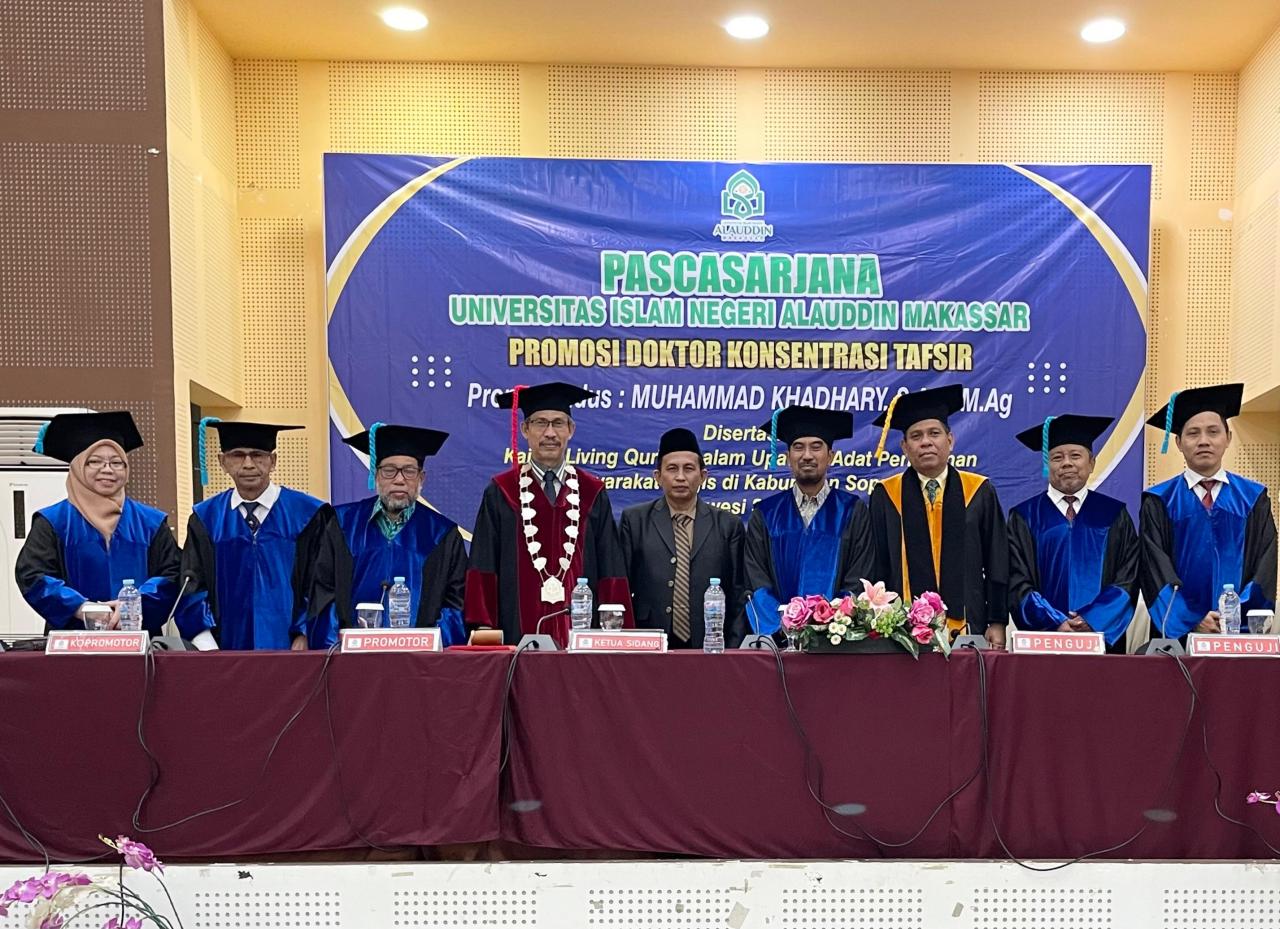 Gambar Sidang Promosi Doktor Khadhary Kaji Living Qur'an dalam Upacara Adat Pernikahan Masyarakat Bugis