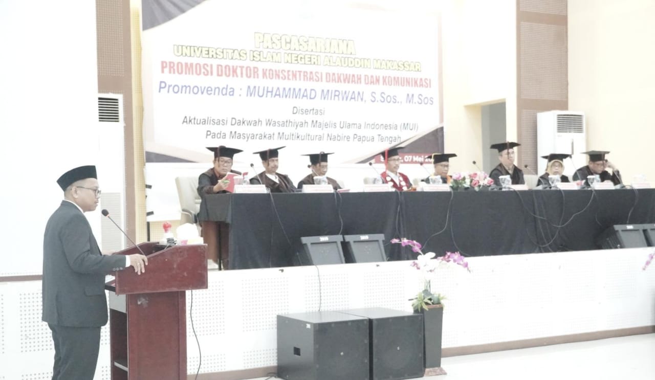 Gambar Sidang Promosi Doktor Muhammad Mirwan, Kaji Aktualisasi Dakwah Wasathiyah MUI