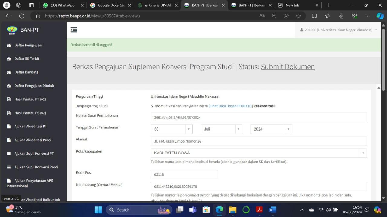 Gambar Tiga Prodi di FDK UIN Alauddin Submit Dokumen ISK, Ikhtiar Meraih Unggul