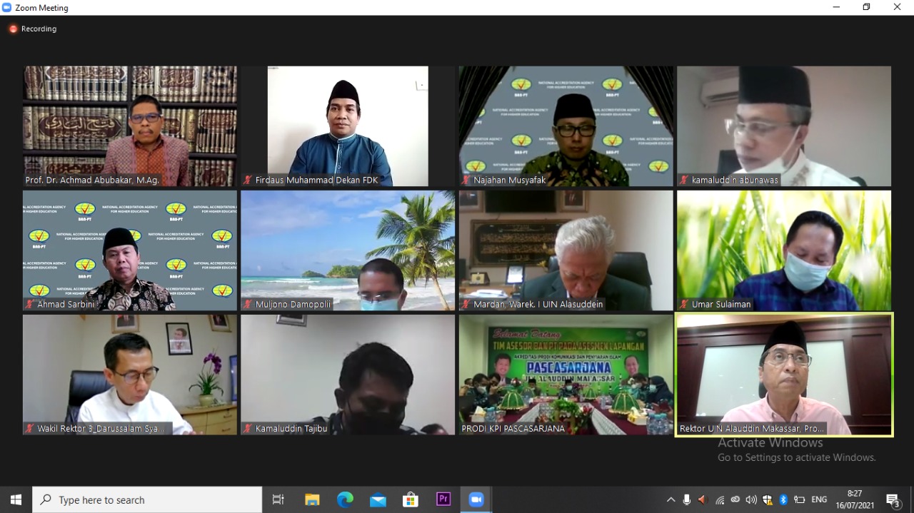 Gambar Tim Asesor BAN-PT Visitasi Akreditasi Prodi KPI Pascasarjana UIN Alauddin