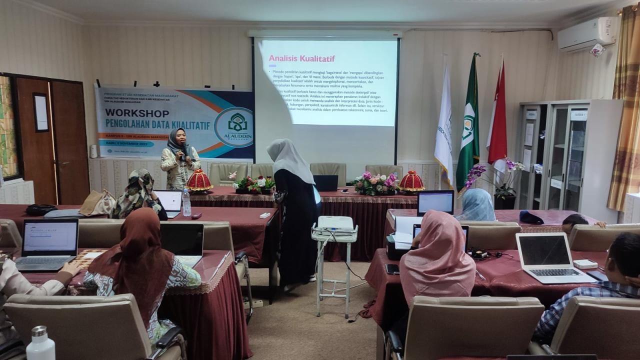 Gambar Tingkatkan Kapasitas Dosen, Prodi Kesmas UIN Alauddin Workshop Pengolahan Data Kualitatif