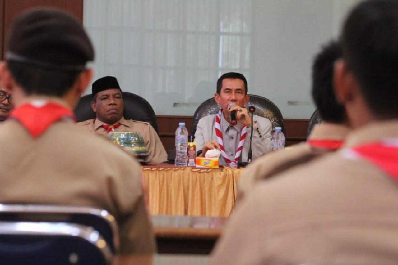 Gambar UKM Pramuka Resmi dilantik Oleh WR III