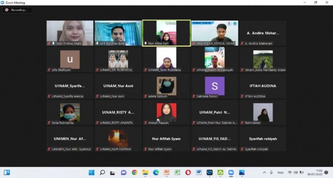 Gambar Webinar Series 3, HMJ Fisika UIN Alauddin Makassar Bahas Geofisika