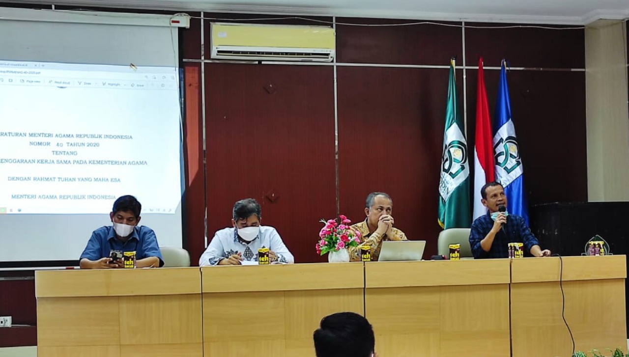 Gambar WR IV Bidang Kerjasama UIN Alauddin Sosialisasi PMA No 40 Tahun 2020 di Fakultas Sains dan Teknologi