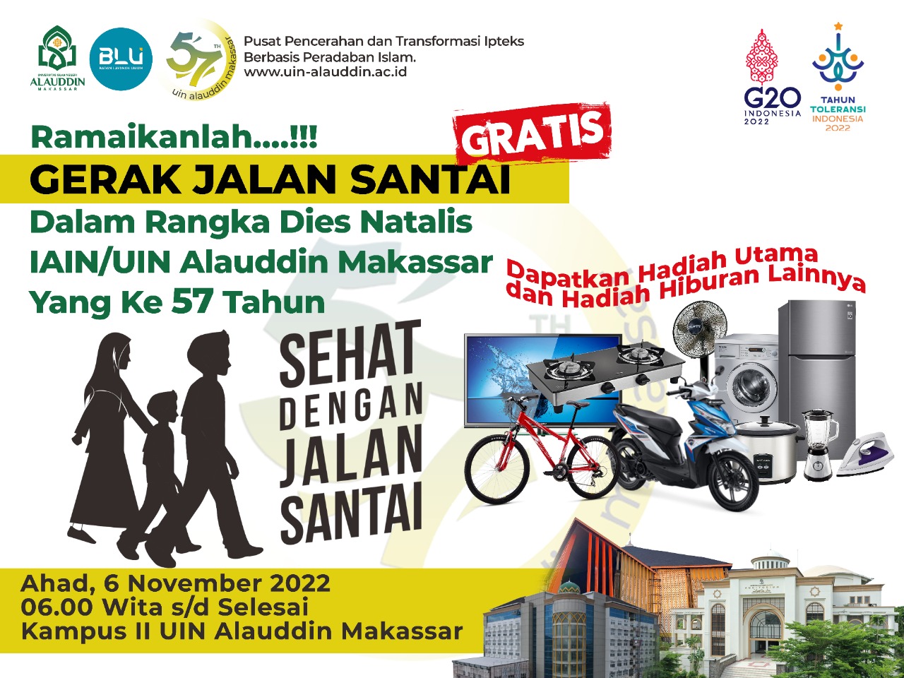 Gambar Yuk Ikuti Jalan Santai UIN Makassar, Berhadiah Motor Hingga Smartphone