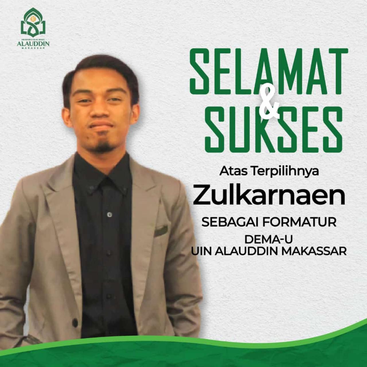 Gambar Zulkarnaen Nahkoda Dema-U UIN Alauddin Periode 2022